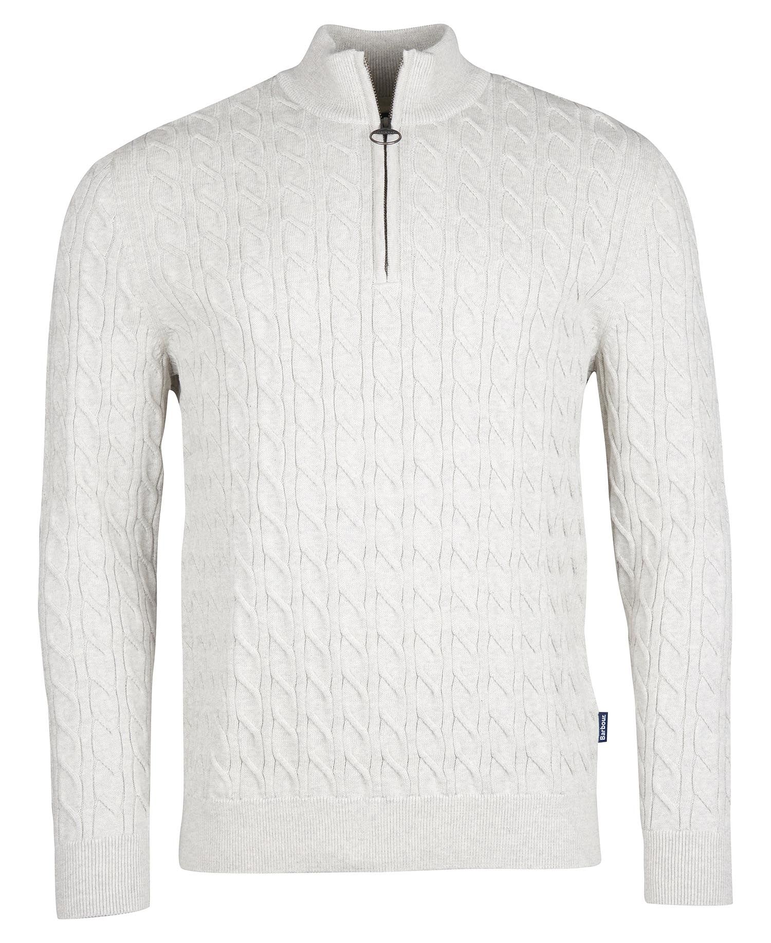 Shop the Barbour Cable Knit Half Zip in Beige | Barbour