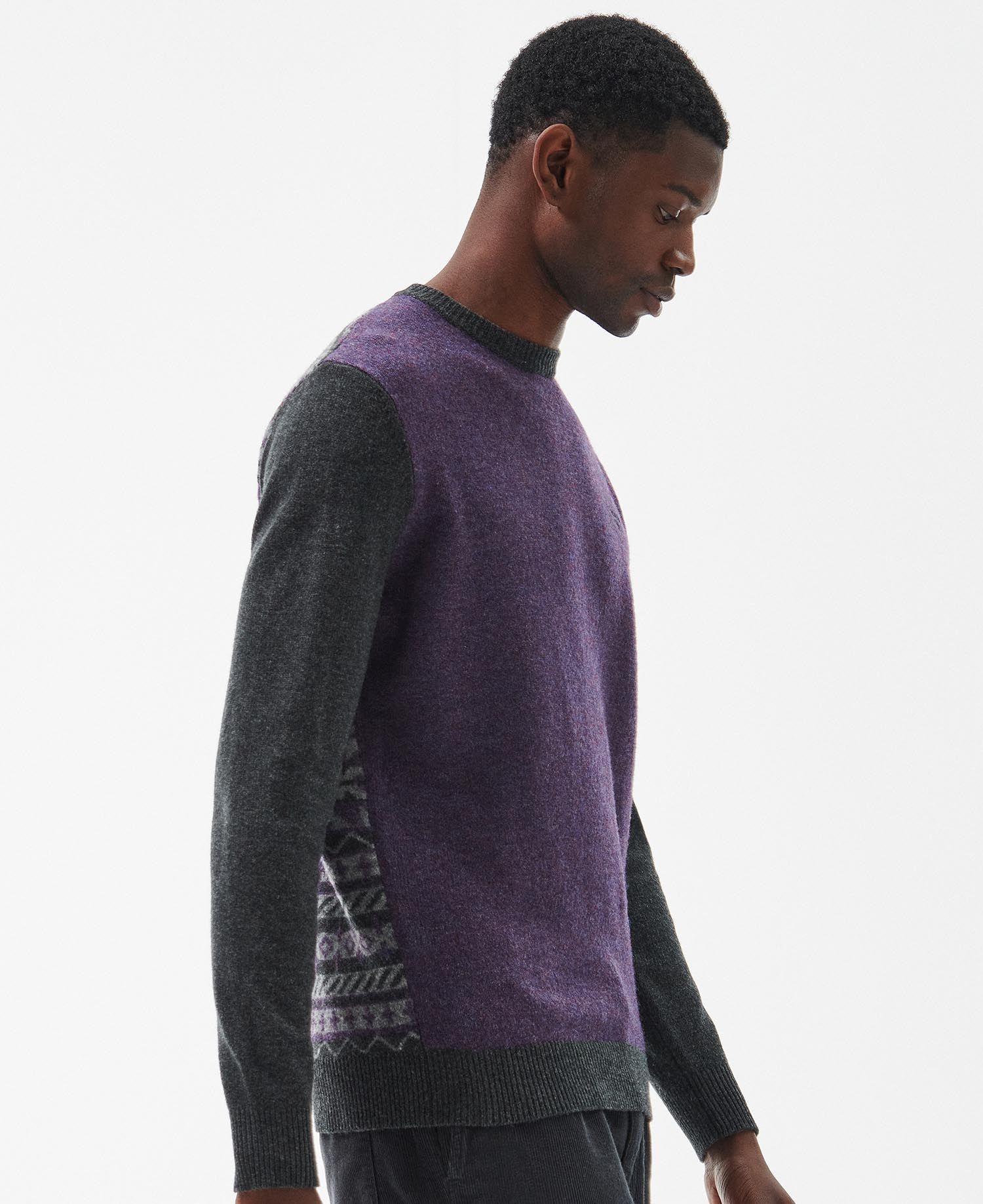 Barbour jumper mens purple sale