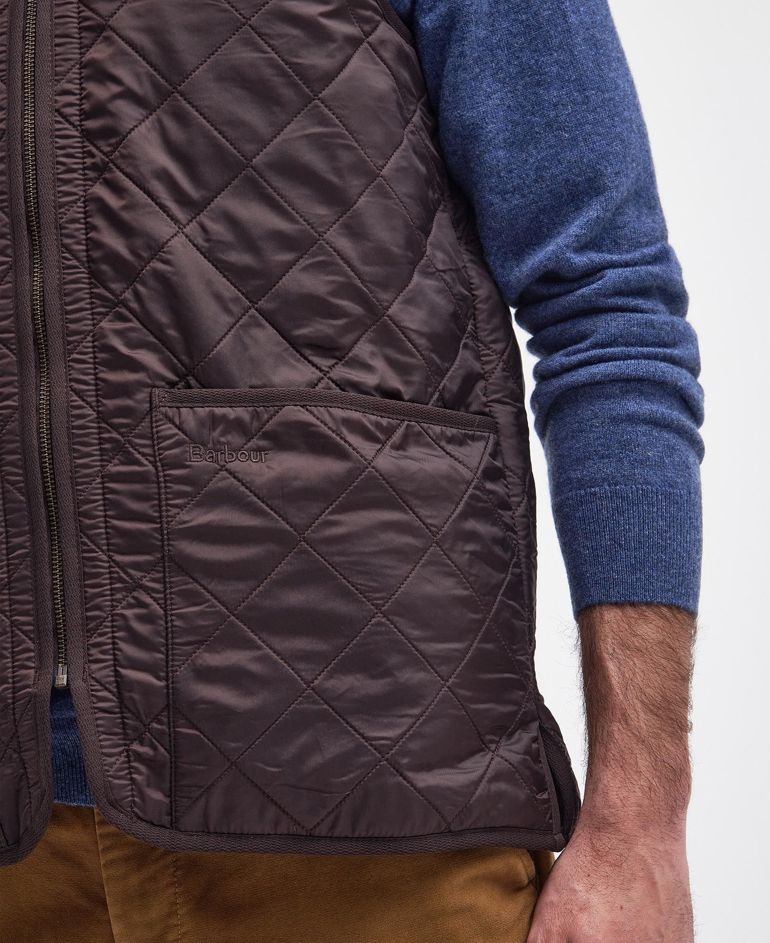Barbour Polarquilt Waistcoat Zip In Liner in Brown Barbour