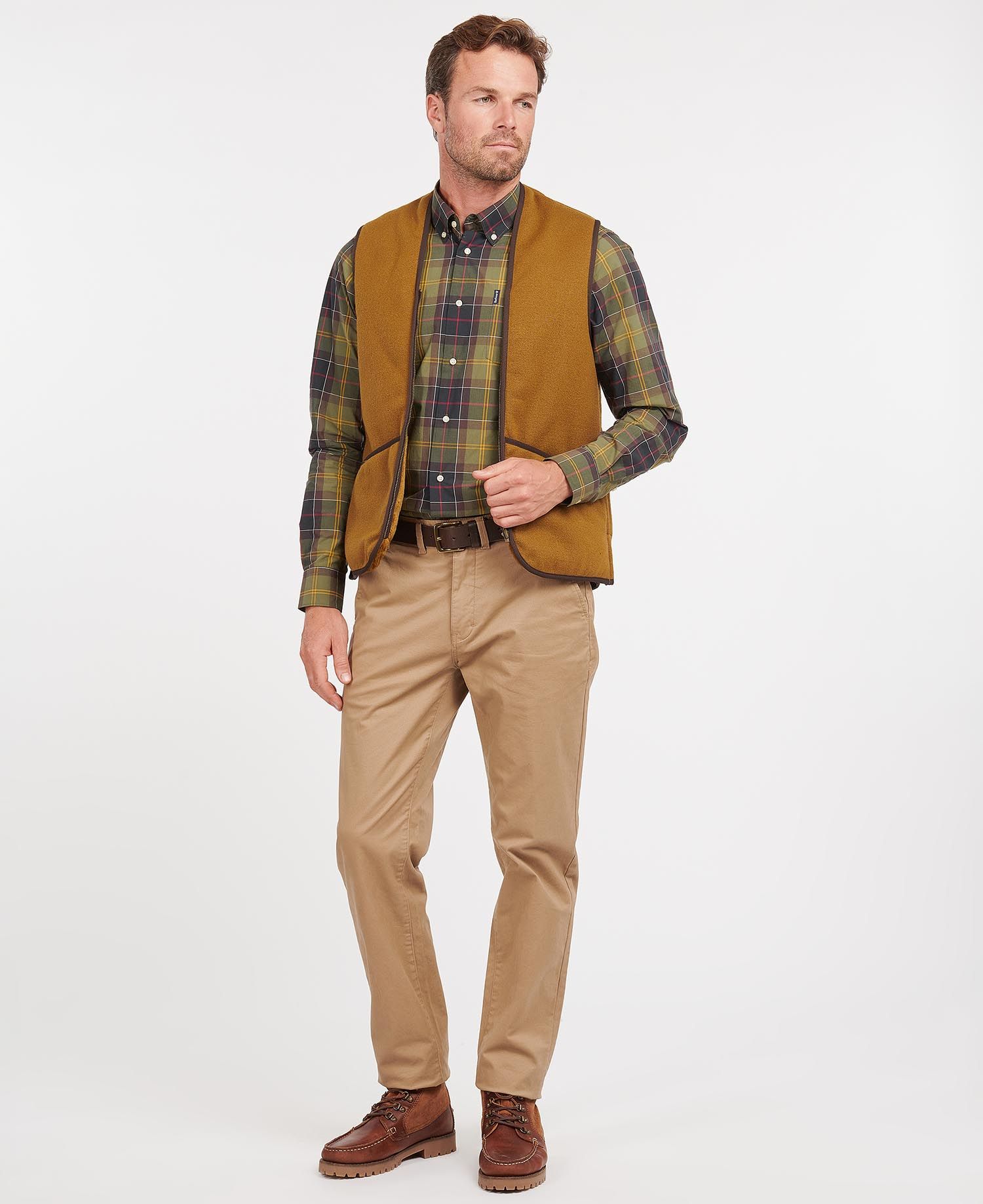 Barbour Warm Pile Waistcoat Zip-In Liner in Brown | Barbour