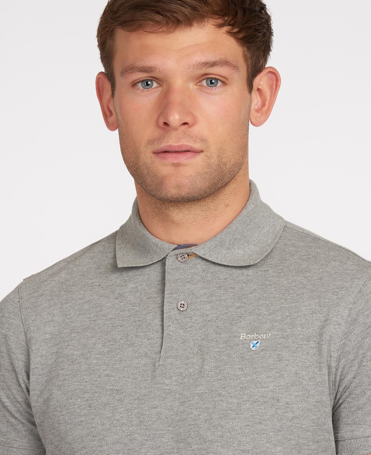 Barbour long sleeve polo grey outlet