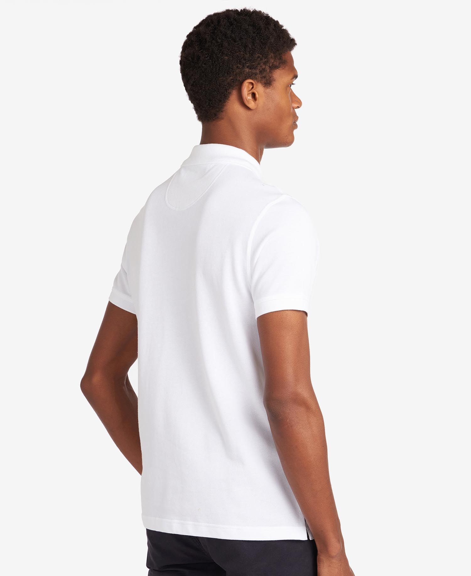 Barbour Tartan Pique Polo Shirt in White Barbour