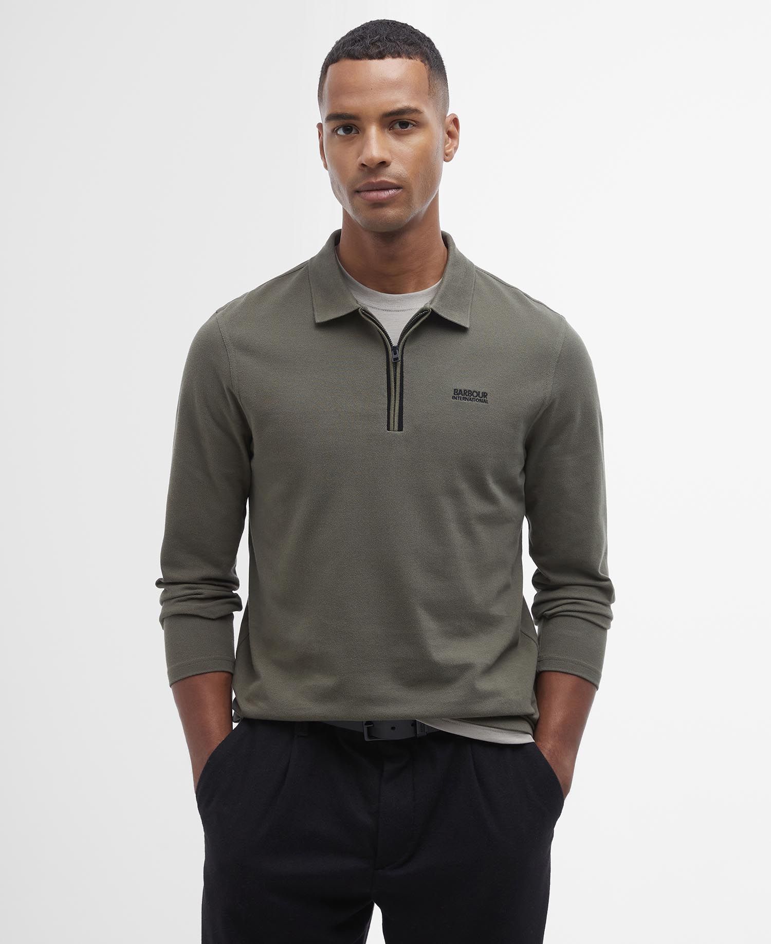 Barbour international long sleeve polo shop