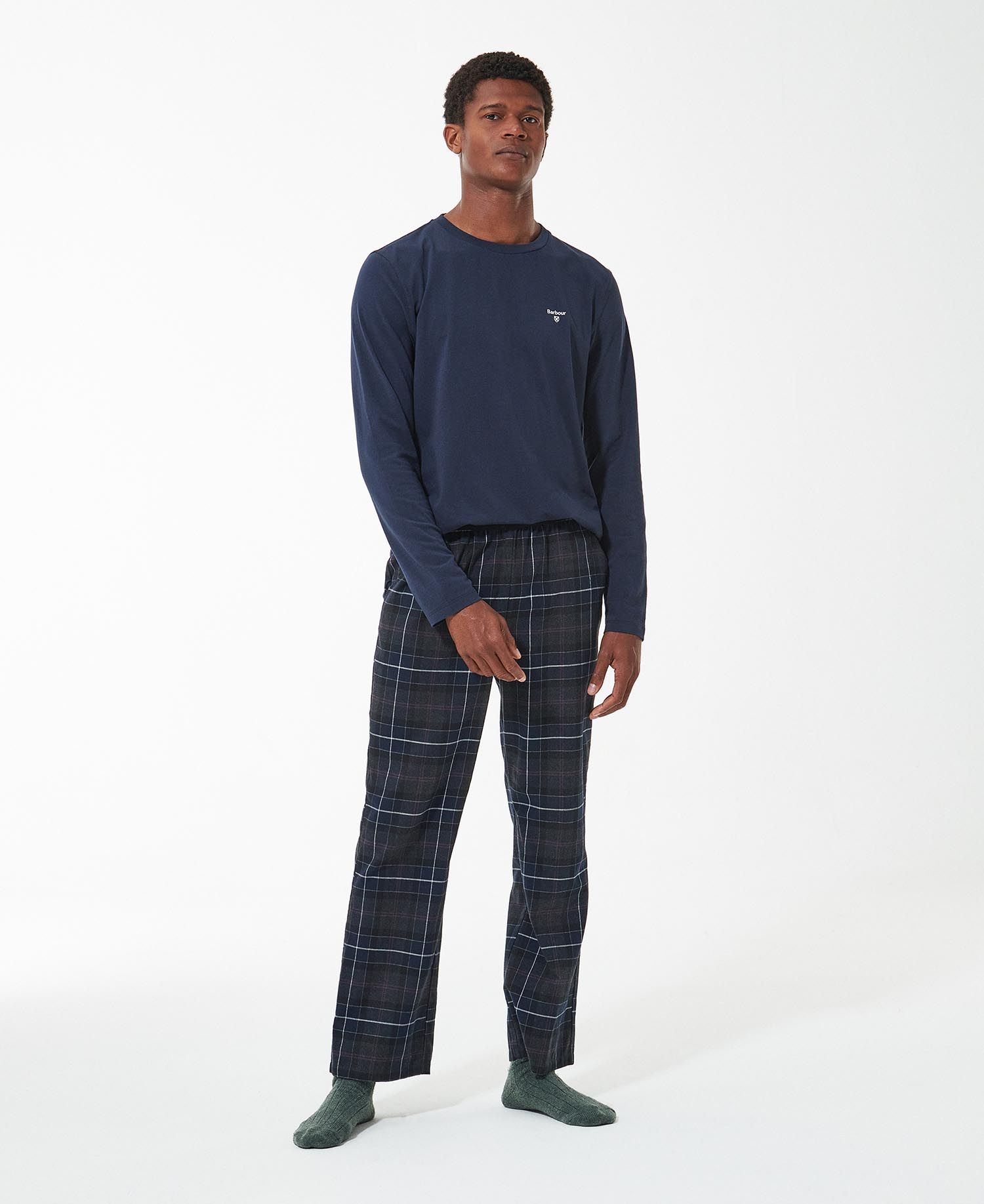 Barbour Men s Doug Pajama Set Black Slate Tartan Size Small
