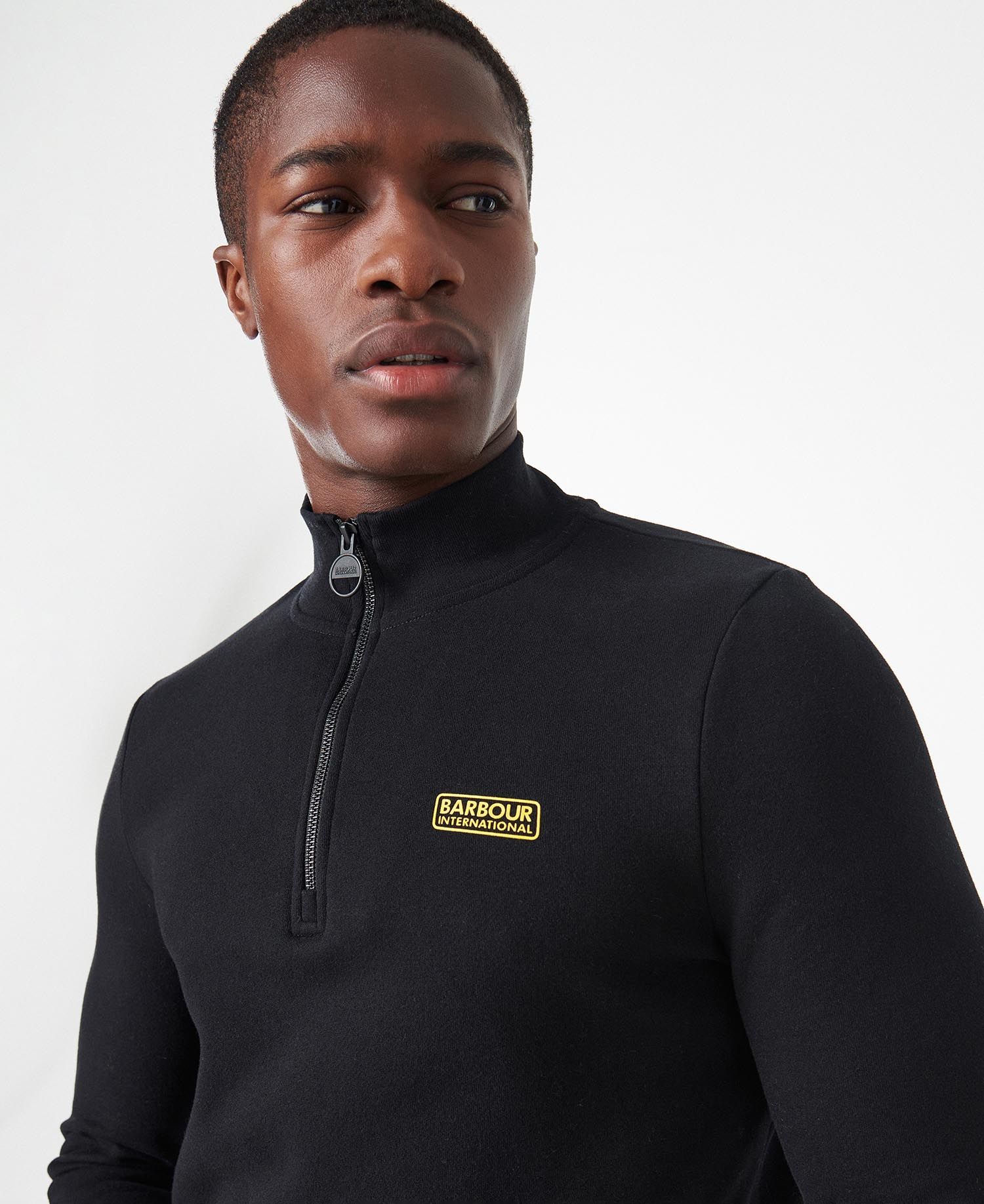 B.Intl Essential Half Zip Sweatshirt in Black | Barbour