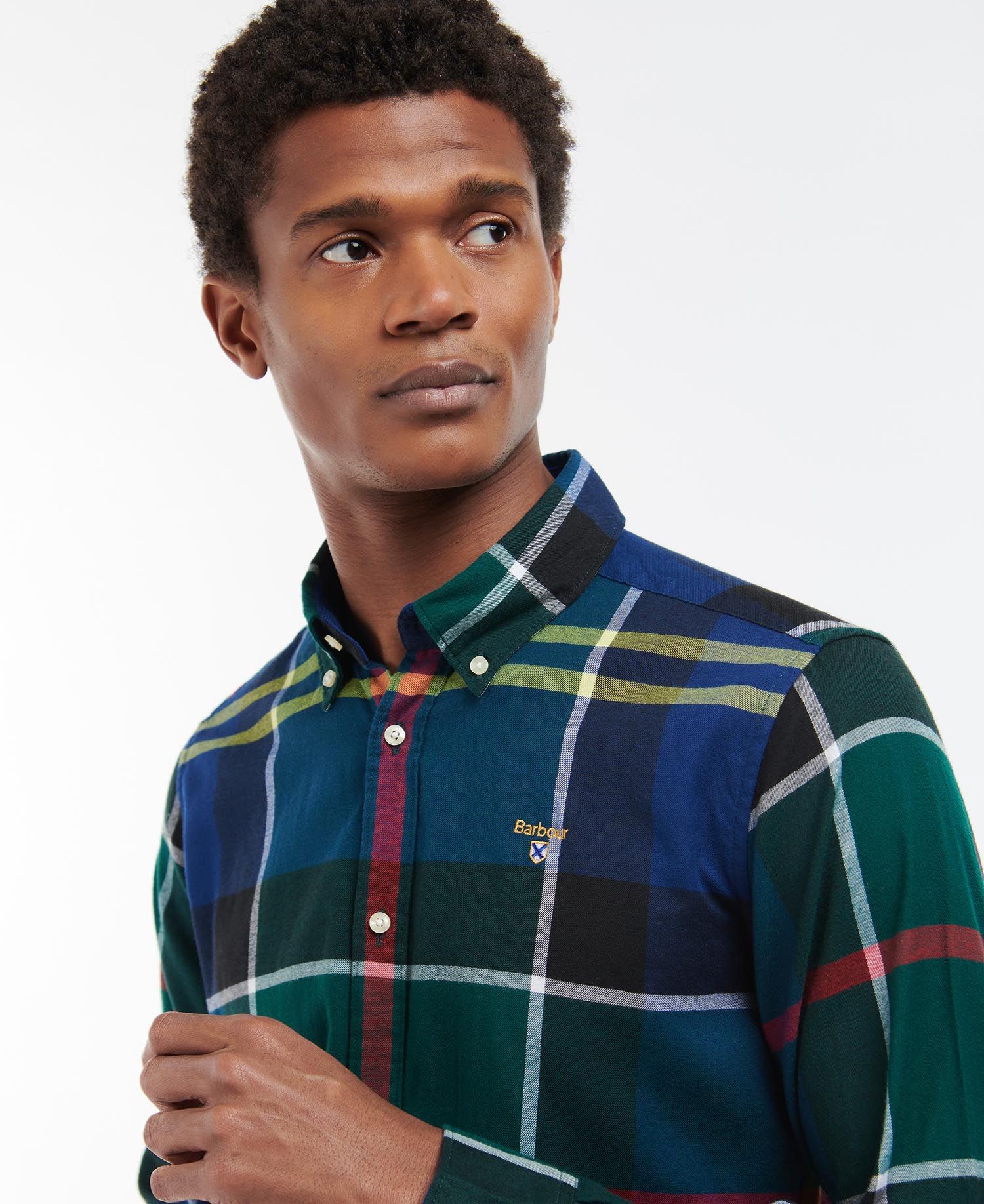 Barbour green hot sale check shirt