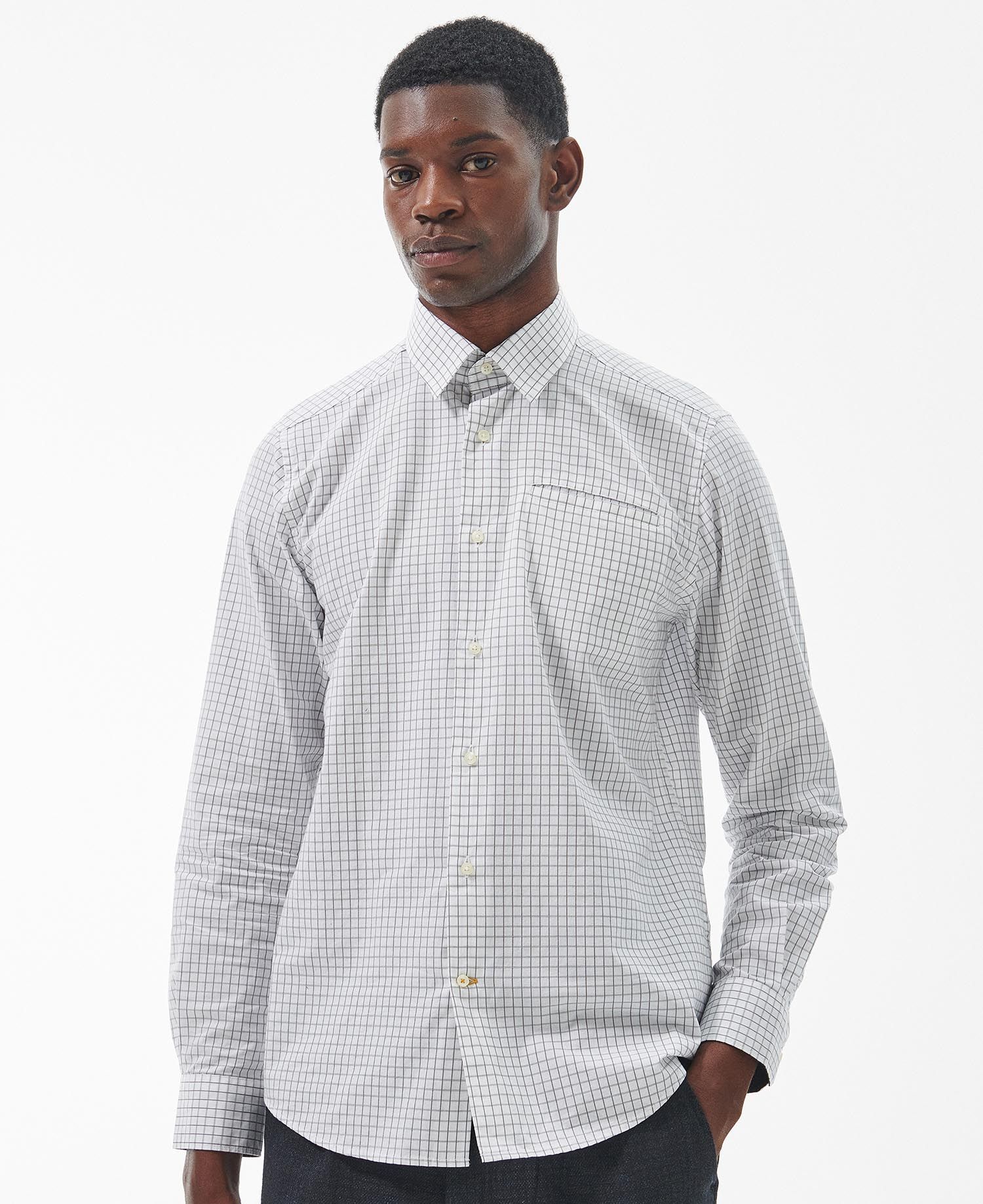 Barbour shirts mens best sale white
