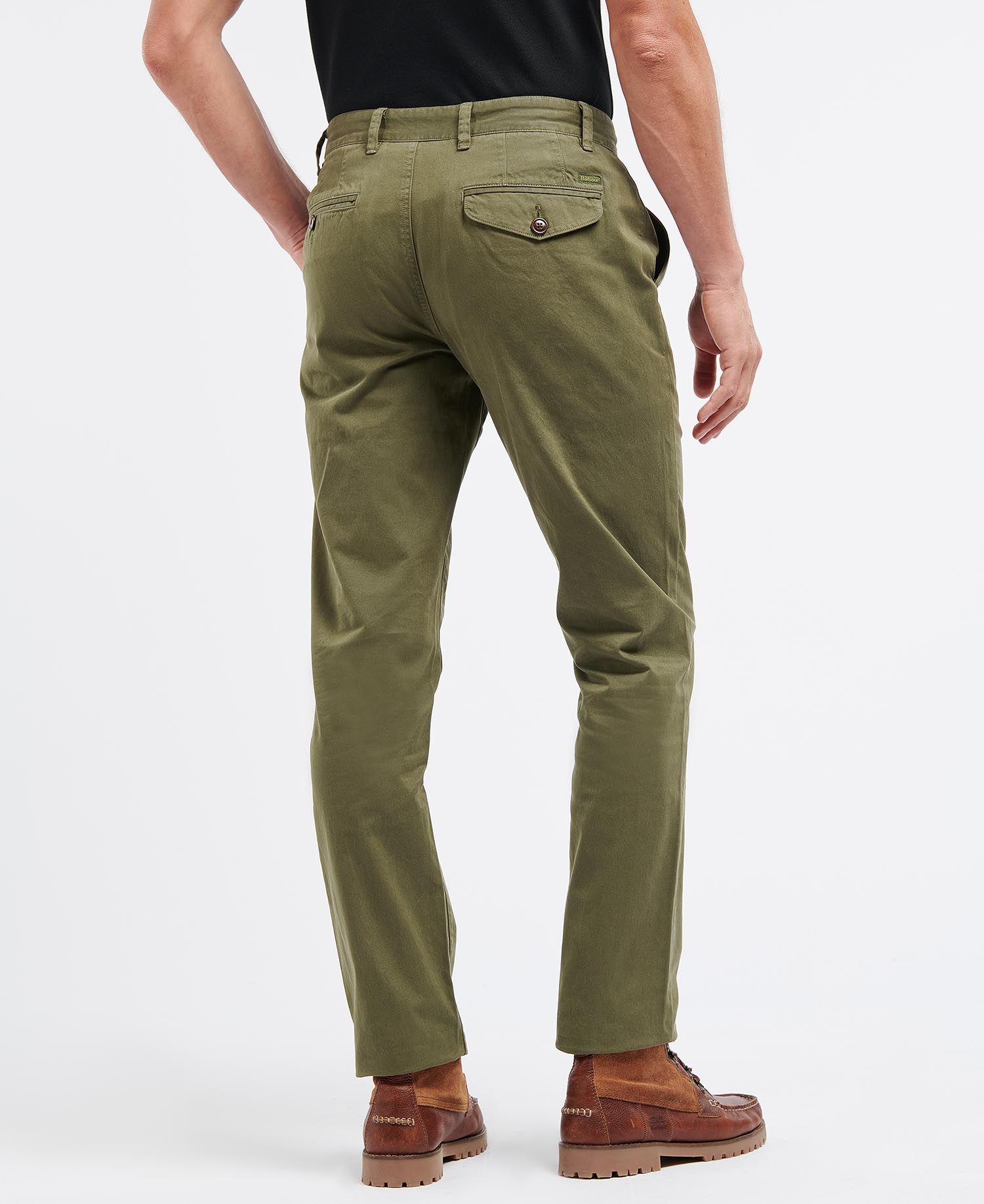 Shop the Barbour Neuston Twill Trousers in Green Barbour