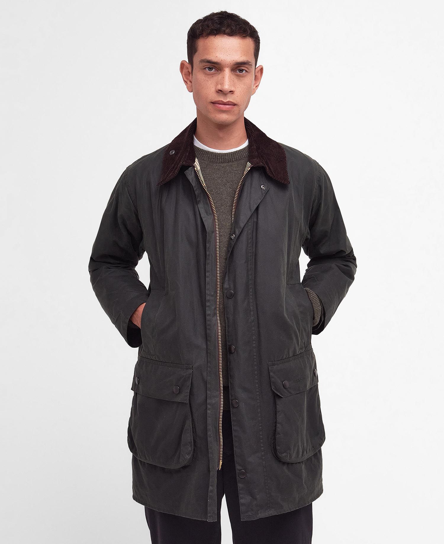 Border Wax Jacket in Sage | Barbour