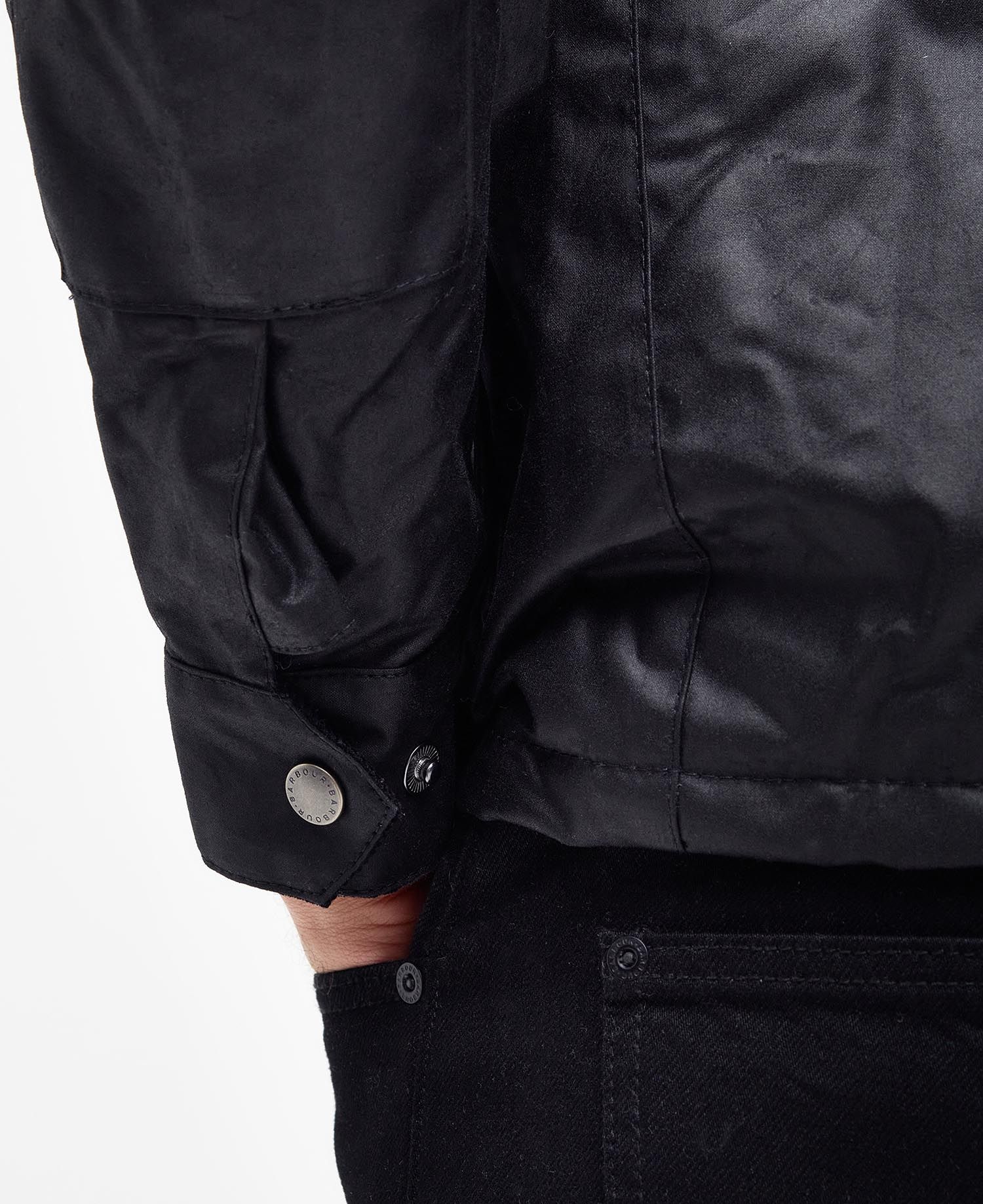 B.Intl Duke Waxed Jacket in Black | Barbour