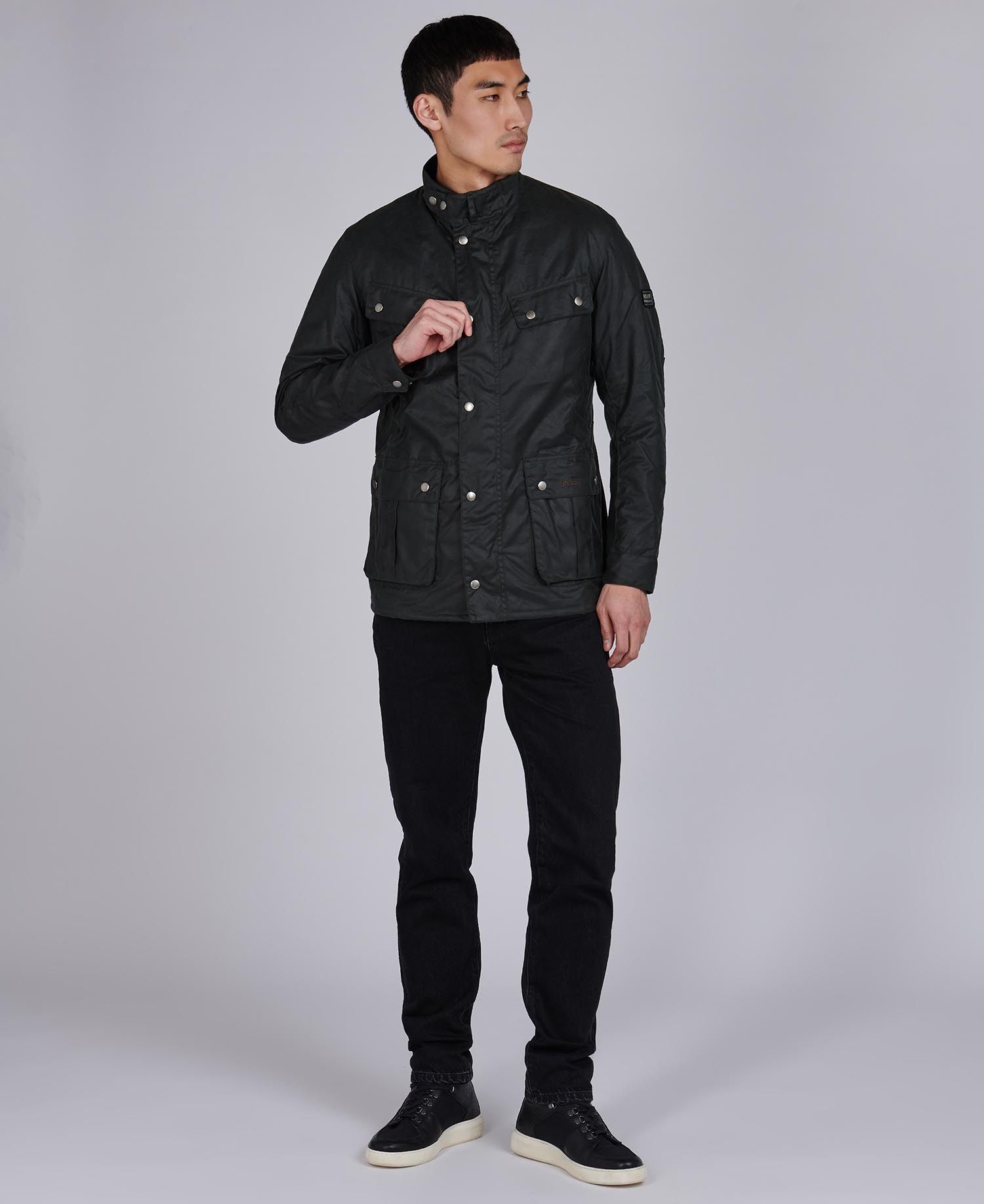 Barbour international slim fit duke wax jacket top