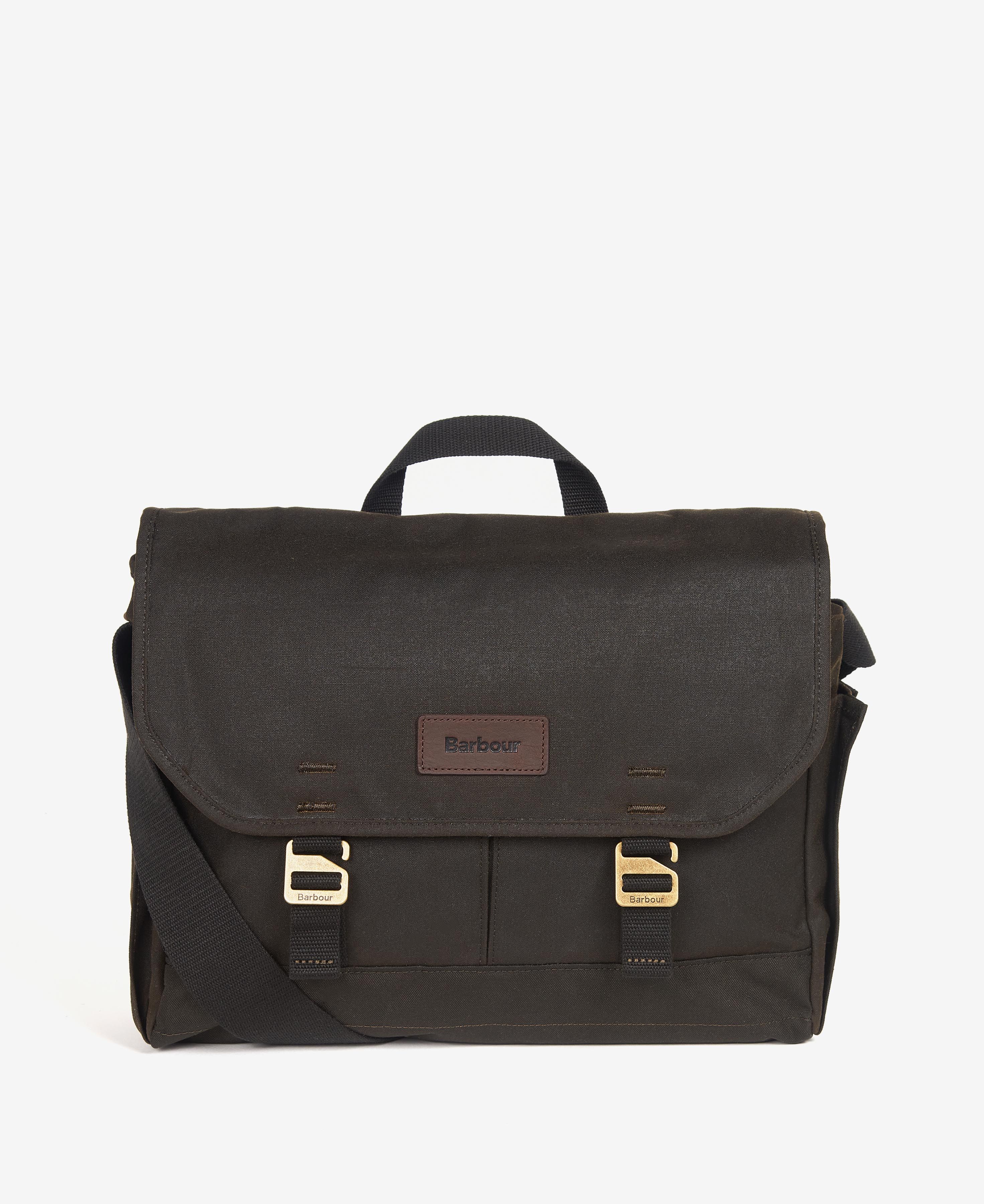 Barbour Essential Waxed Cotton Messenger Bag - Black