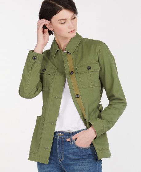 barbour green overshirt