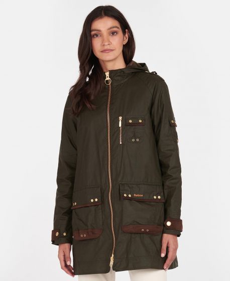 barbour hooded wax jacket
