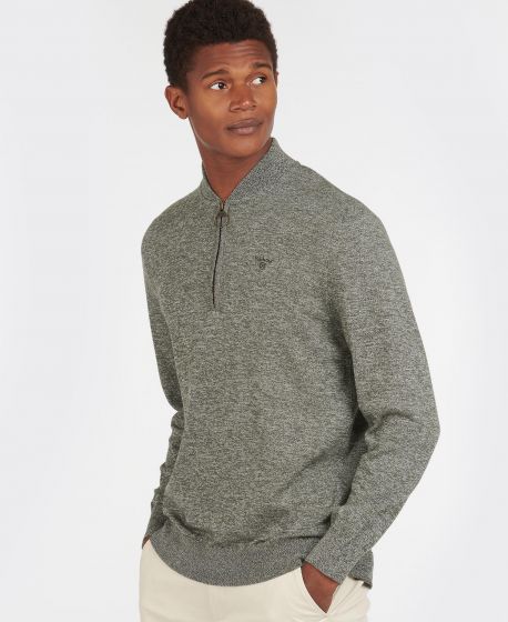 green half zip sweater