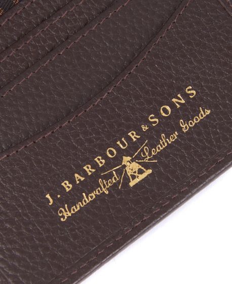 barbour brown leather wallet