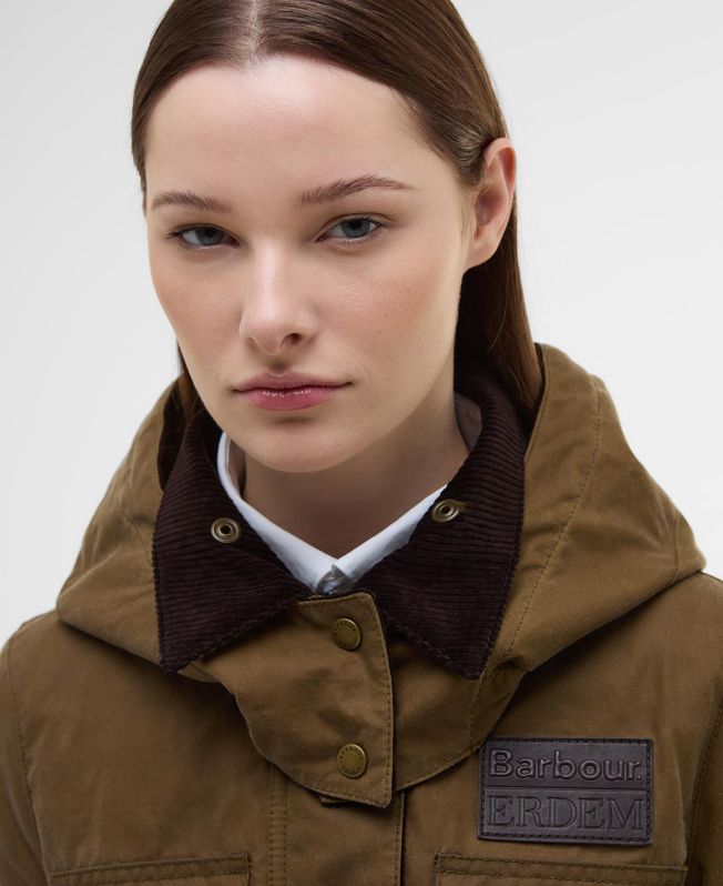 Shop the Barbour x ERDEM Datura Waxed Hood in Beige today Shop the Barbour x ERDEM Datura Waxed Hood in Beige today