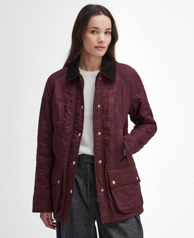 Womens burgundy barbour jacket top