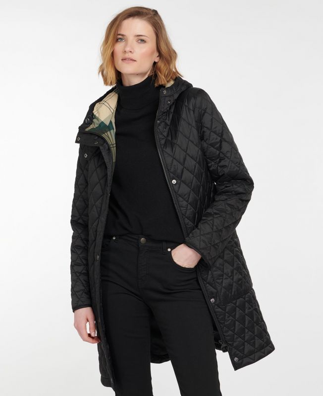 Barbour black quilted jacket womens cheap