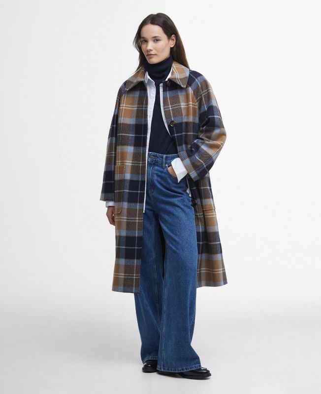 Shop the Barbour Kira Tartan Wool Car Coat in Blue today. Barbour