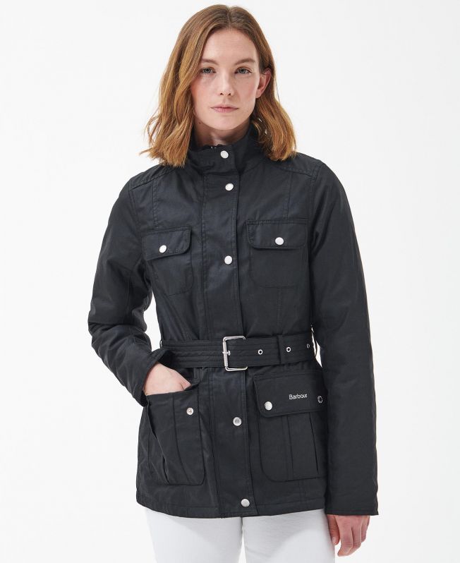 BARBOUR INTERNATIONAL WINTER LOCKSEAM WAX BLACK JACKET in 2023