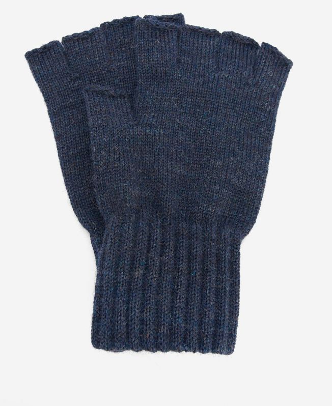 Fingerless Mittens Short, Cadet Blue Merino Wool