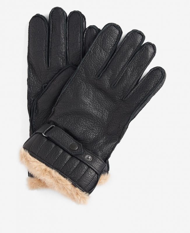 Barbour gloves mens red on sale