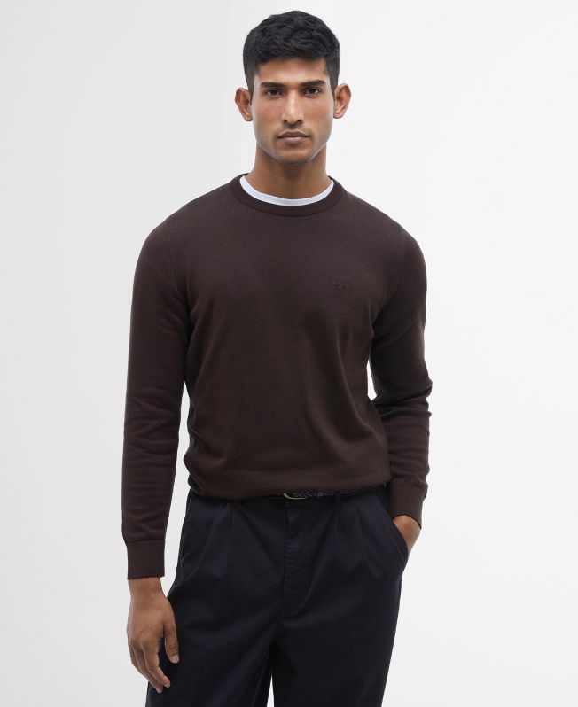 Shop the Barbour Pima Cotton Crew Neck Jumper in Brown today. Barbour
