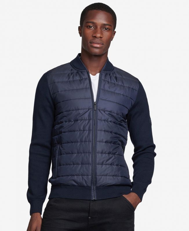 Barbour baffle zip online jacket navy