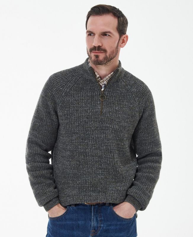 Barbour half zip jumper grey hotsell
