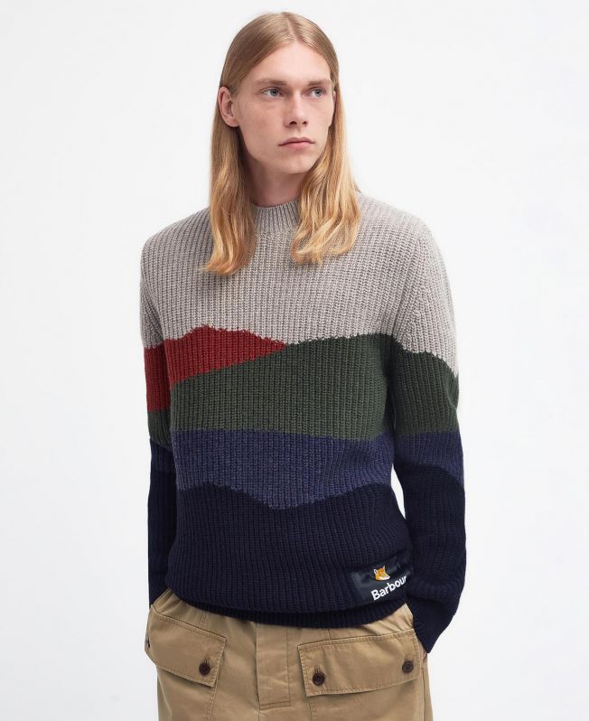 Shop the Barbour x Maison Kitsun Landscape Knitted Jumper in
