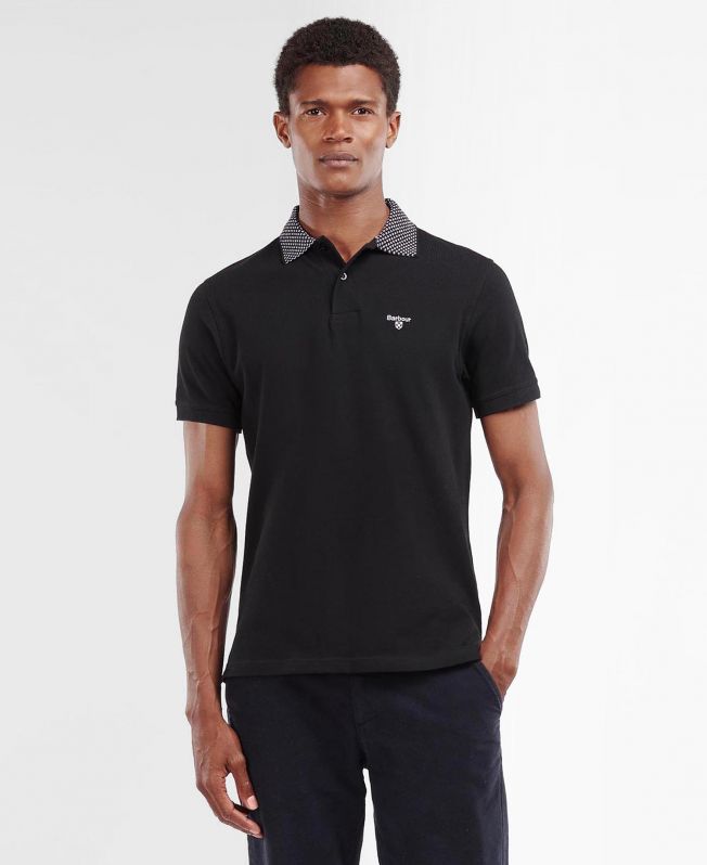 Shop the Barbour Bothain Polo Shirt in Black | Barbour