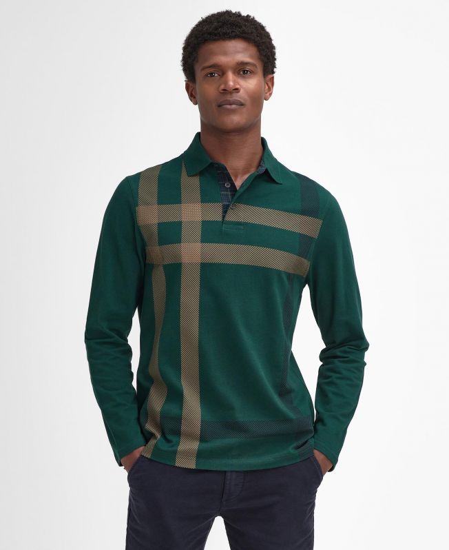 Shop the Barbour Blaine Tartan Long Sleeved Polo Shirt in Green today. Barbour