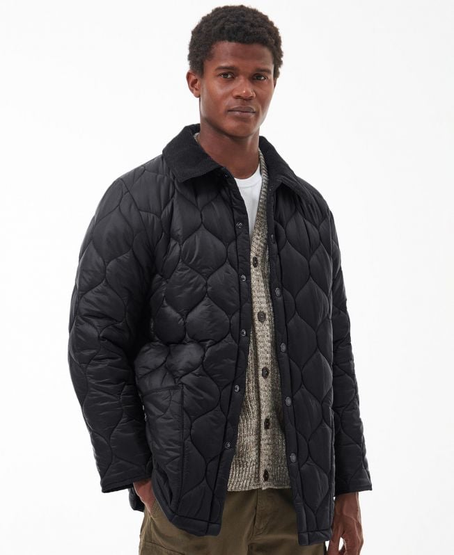 Buttoned casual hotsell quilted coat
