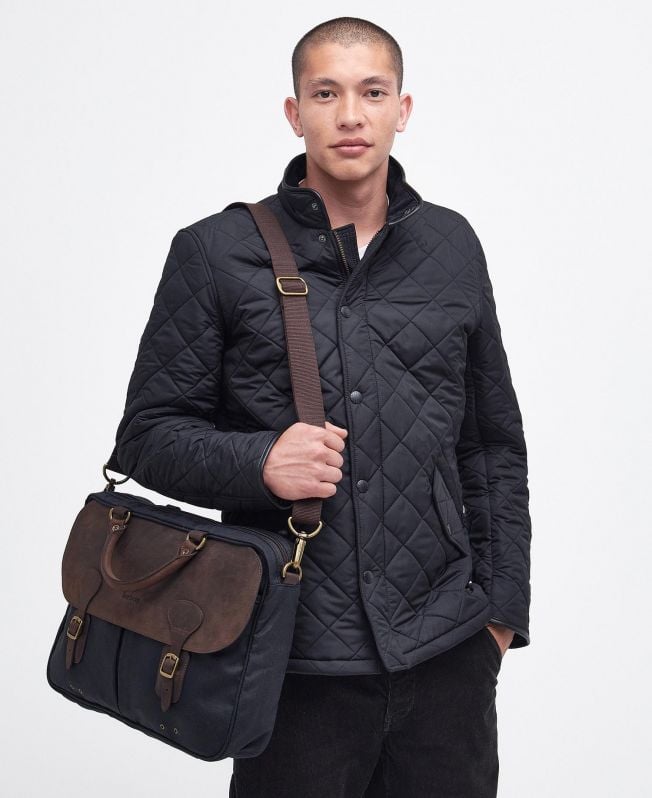 Barbour leather messenger bag hot sale