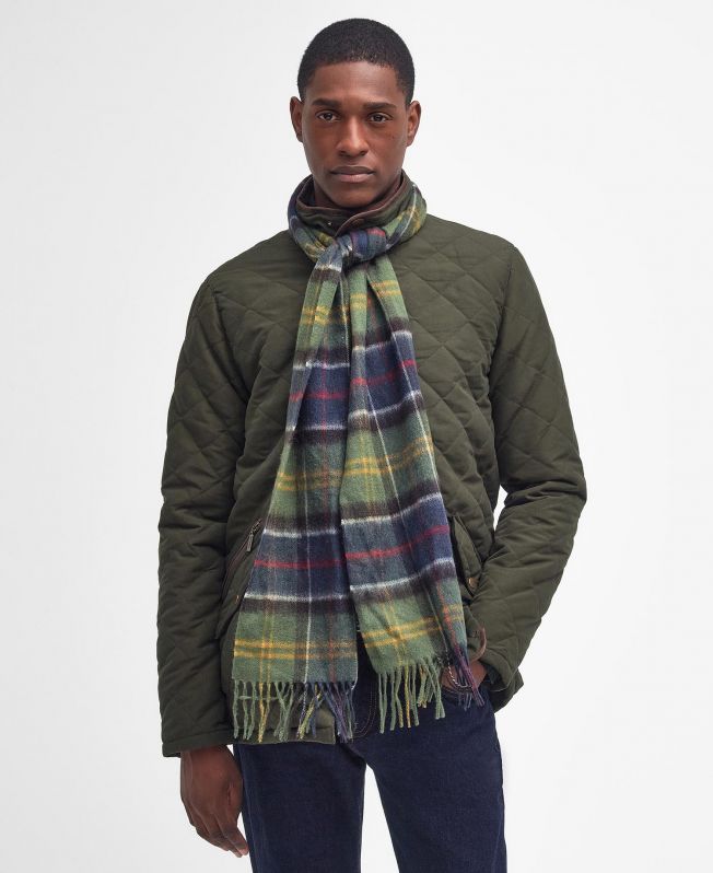 Barbour Merino Cashmere Tartan Scarf in Classic Barbour