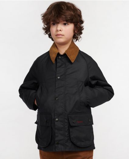 Barbour Boys Constrast Collar Bedale Wax jacket