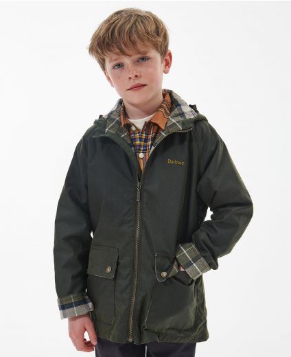 Barbour Boys' Hooded Bedale Wax Jacket