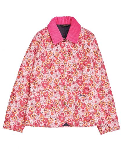 Barbour Girls' Patterned Liddesdale Quilted Jacket
