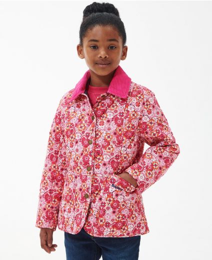 Barbour Girls' Patterned Liddesdale Quilted Jacket