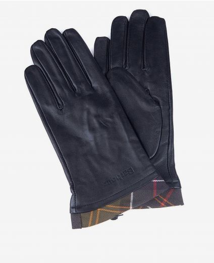 Barbour Tartan Trimmed Leather Gloves