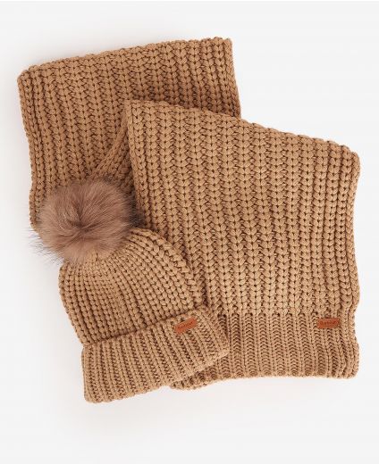Barbour Saltburn Beanie & Scarf Gift Set