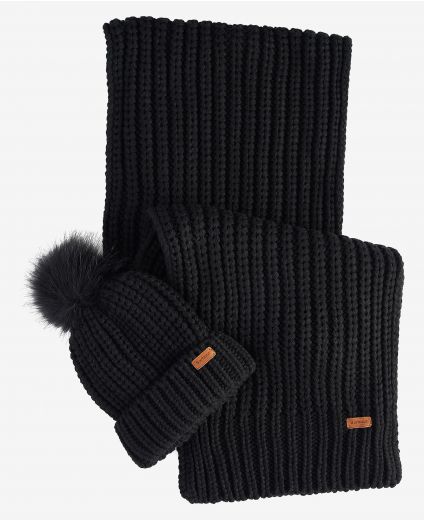 Barbour Saltburn Beanie & Scarf Set
