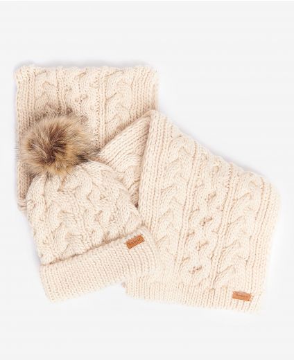 Barbour Penshaw Beanie & Scarf Gift Set