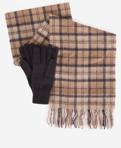 Barbour Wool Tartan Scarf & Glove Gift Set
