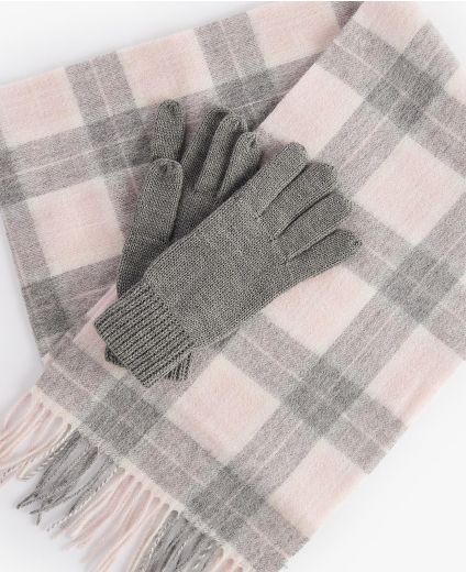 Barbour Geschenkset Schal & Handschuhe Wolle Tartan