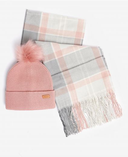 Barbour Dover Beanie & Hailes Scarf Gift Set