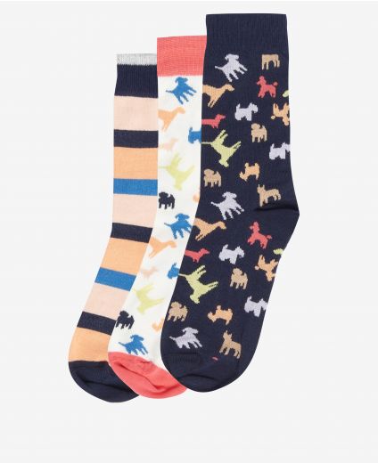 Barbour Dog Multi Socks Gift Set