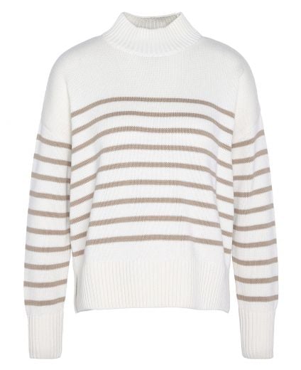 Shelly Striped High-Neck Jumper
