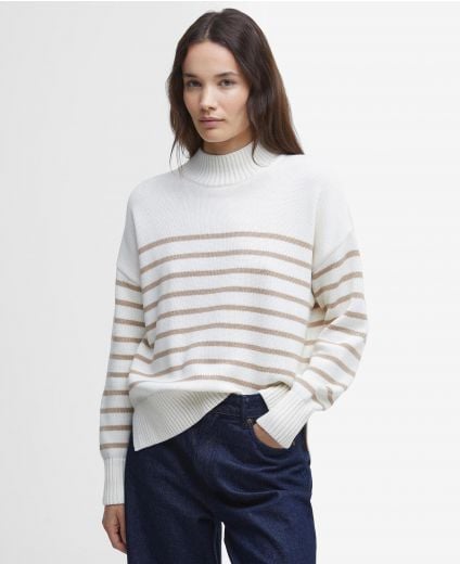 Shelly Striped High-Neck Jumper